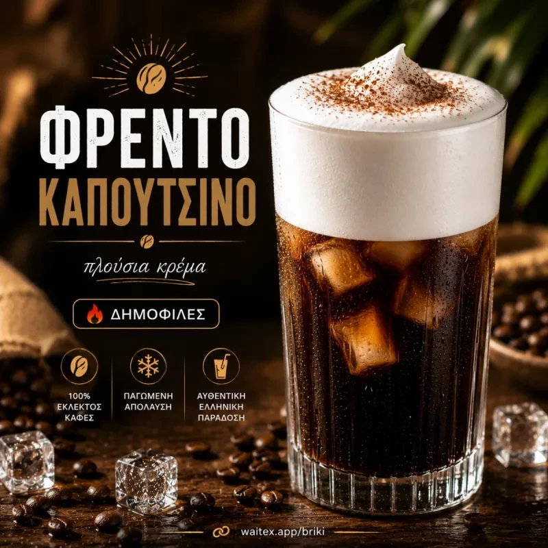 Φρέντο καπουτσίνο από το μενού του Briki